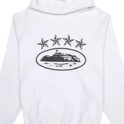 Corteiz 4Starz Alcatraz Kapuzensweatshirt WeiB