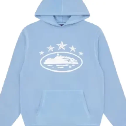 Corteiz 5 Starz Alcatraz Kapuzensweatshirt Hellblau