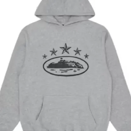 Corteiz 5 Starz Alcatraz Kapuzensweatshirt Grau