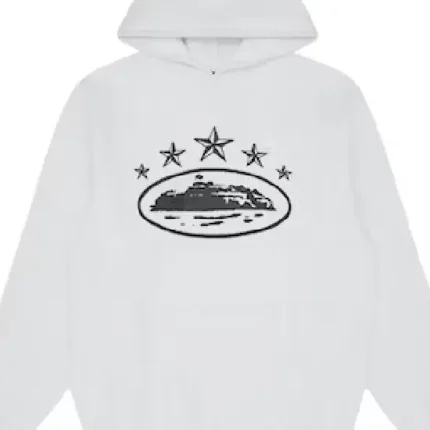 Corteiz 5 Starz Alcatraz Kapuzensweatshirt WeiB