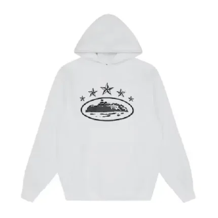 Corteiz 5 Starz Alcatraz Kapuzensweatshirt WeiB