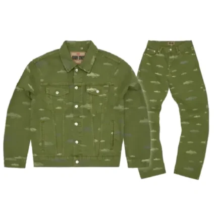 Corteiz Alcatraz Pattern Khaki Trainingsanzug